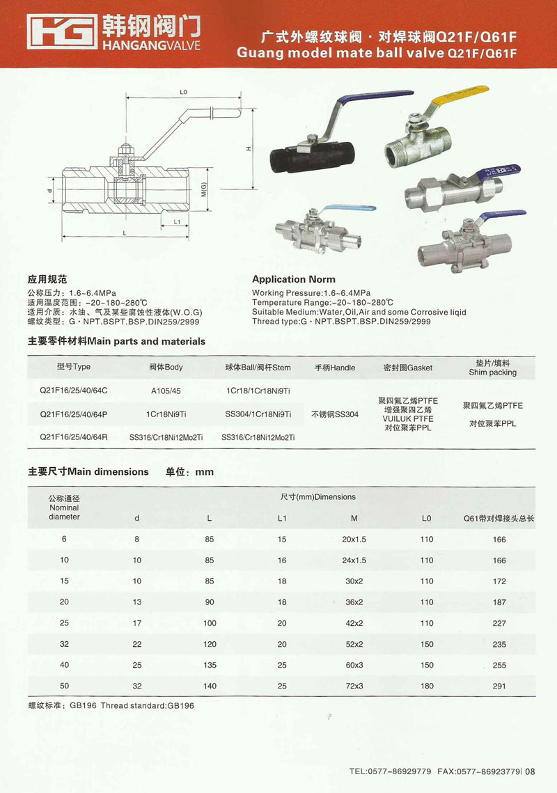 廣式外螺紋球閥